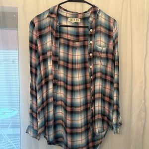 Size small, pink rose, lightweight flannel